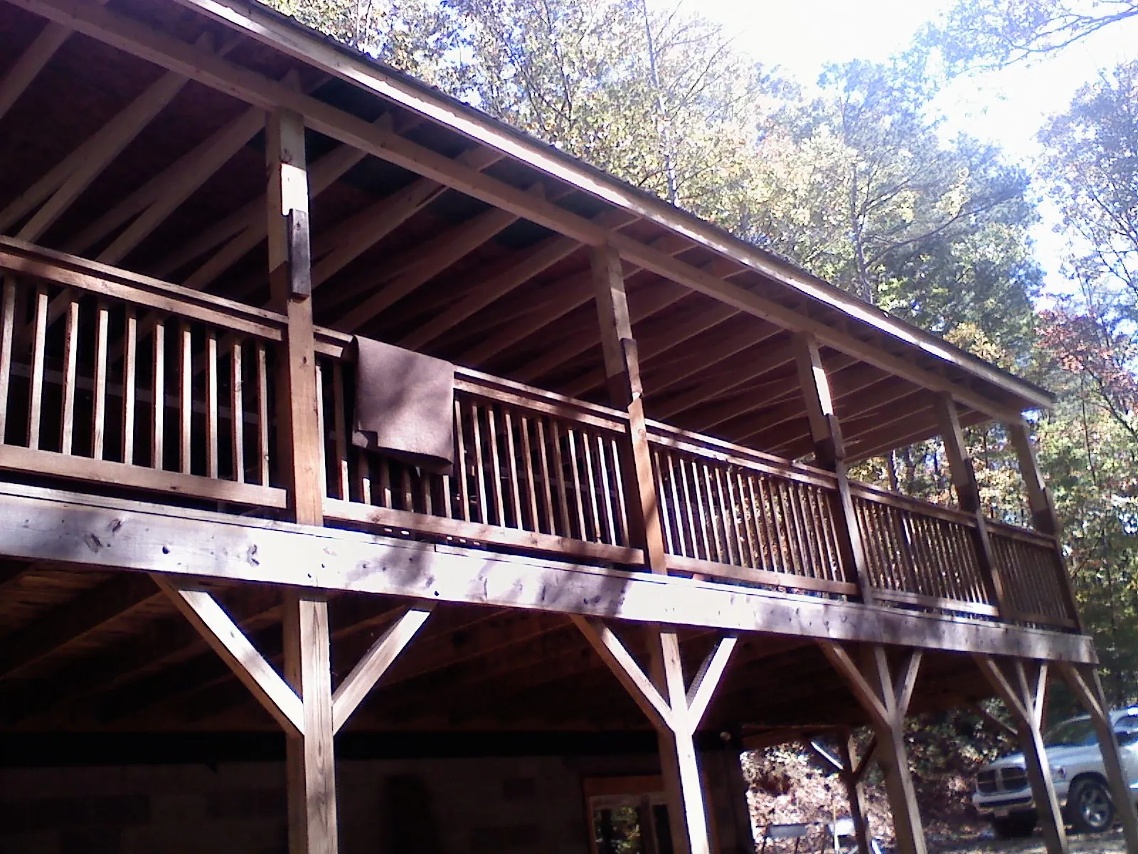 Timber framing under a new elevated porch and deck — Roof Leak Repair in Edgewater by Roofing Brothers